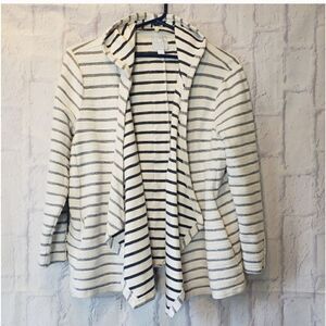 SUNDAY Hooded Open Front Terrycloth Jacket Beach Coverup Large